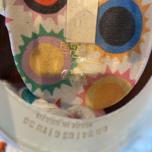 Farm Rio off white sunset anatomic sandal with back tie multi colored size 6 - Picture 10 of 16